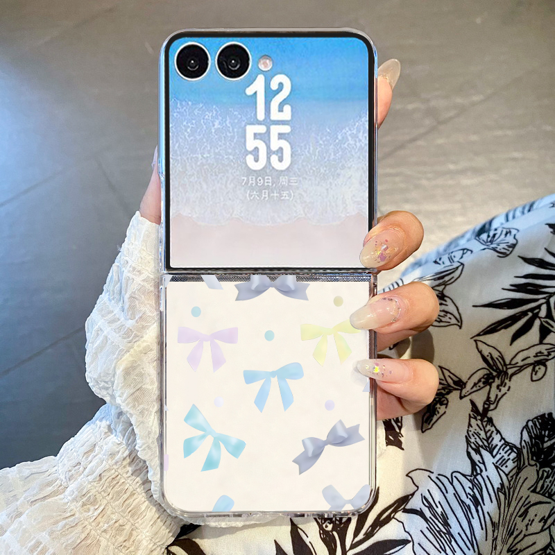Phone Cases Z Fold 4 - Bowknot Printed Folding Phone Case For