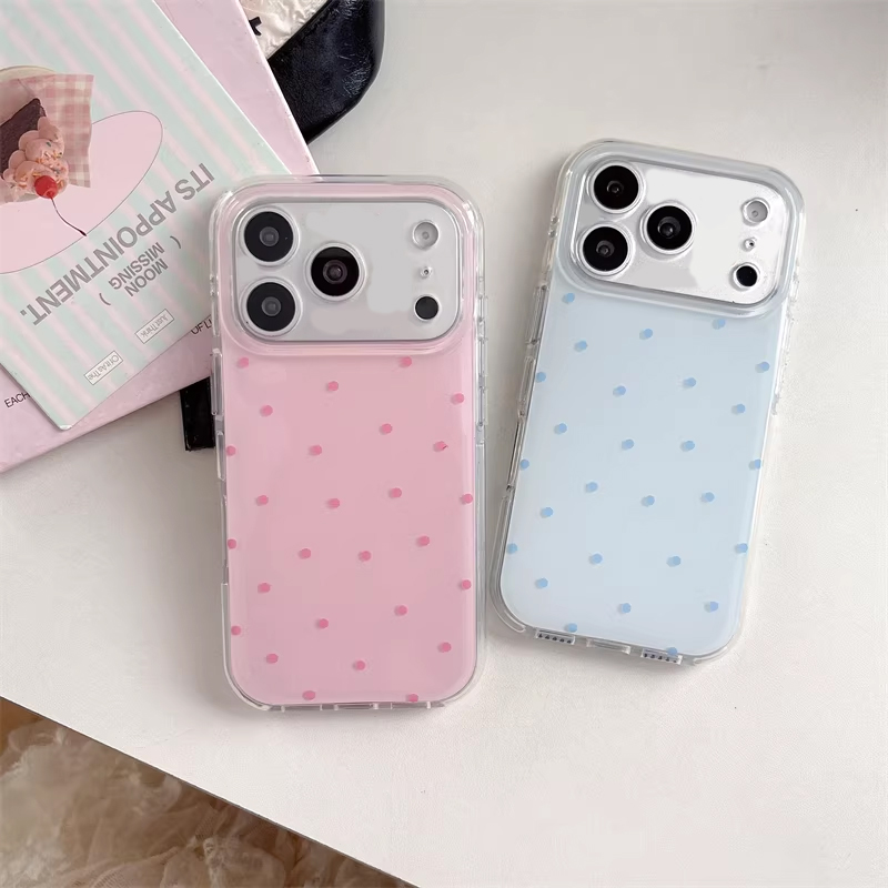 Phone Cases Girly - Korean Ins Girl Simple Blue Pink