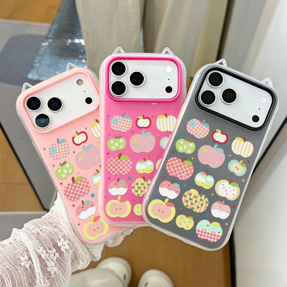 Phone Cases Girly - Cat Ears 2-In-1 Jelly Shell Painting
