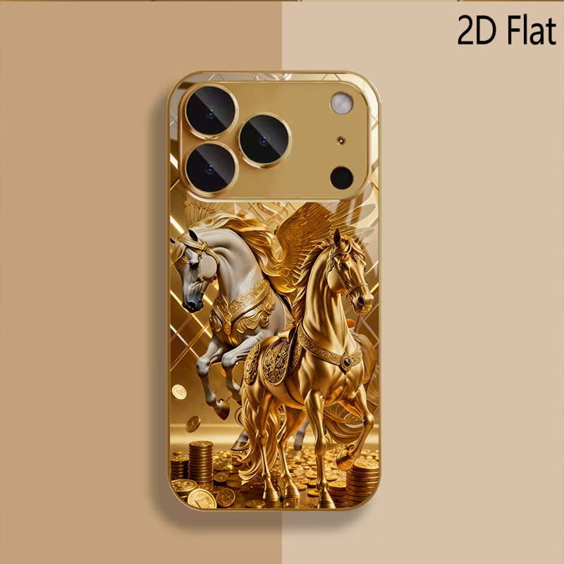 Two horses Patterned tempered  - Phone Cases Horse 评论和价格