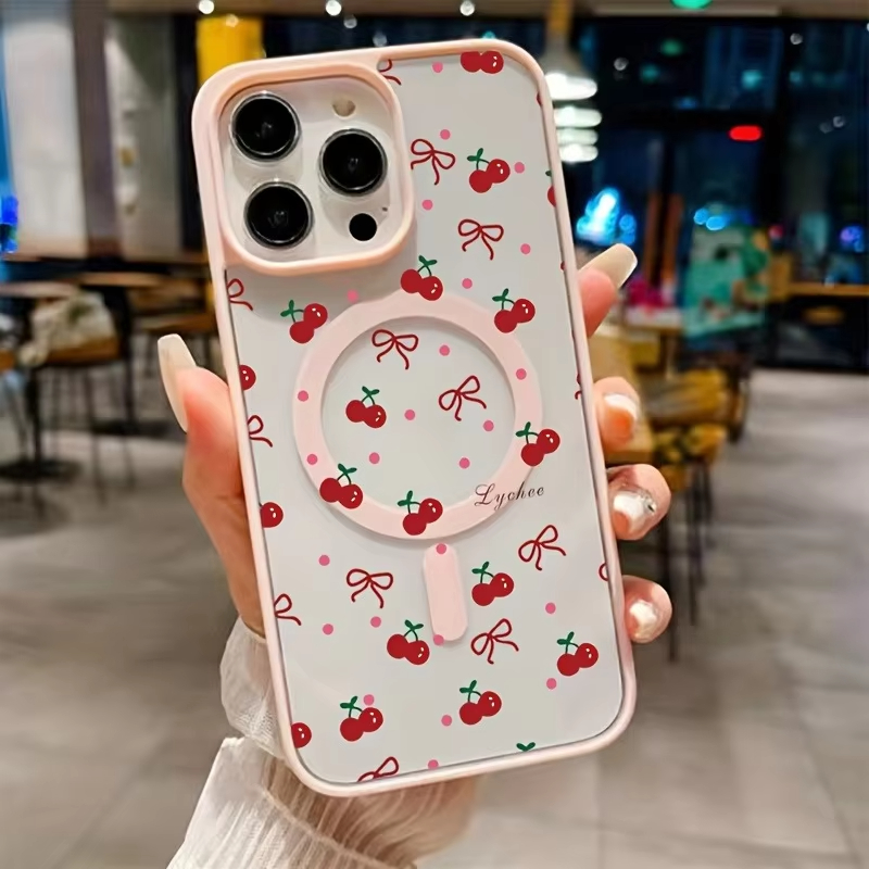 Red Cherry Printed Magnetic Ph - Phone Cases Hard 评论和价格