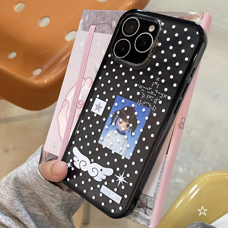 Ins Korean Girl Polka Dots Win - Phone Cases Girly 评论和价格